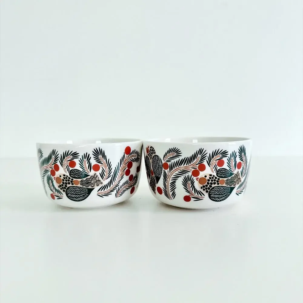 MERIMEKKO OIVA KETUNMARJA BOWLS SET OF 2 RED FOX